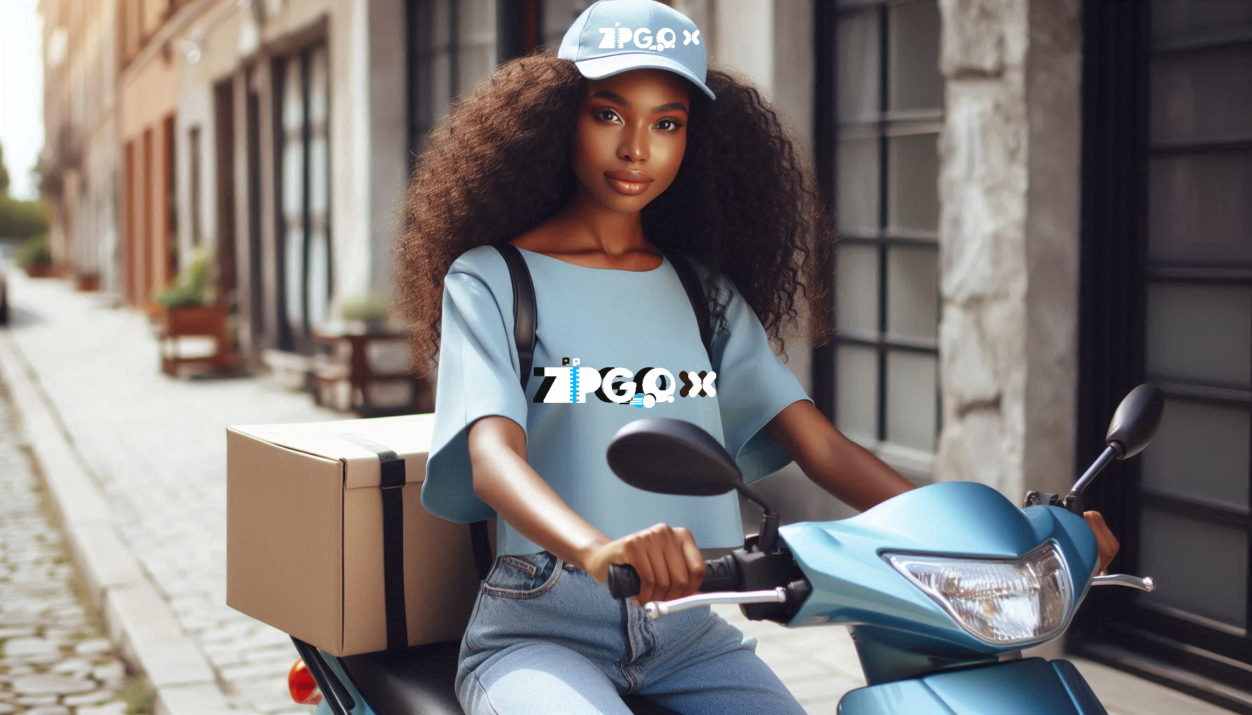 Delivery person with packages